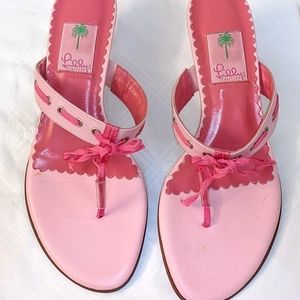 Lilly Pulitzer Vero Cuoio kitten Heel Thong Sandal